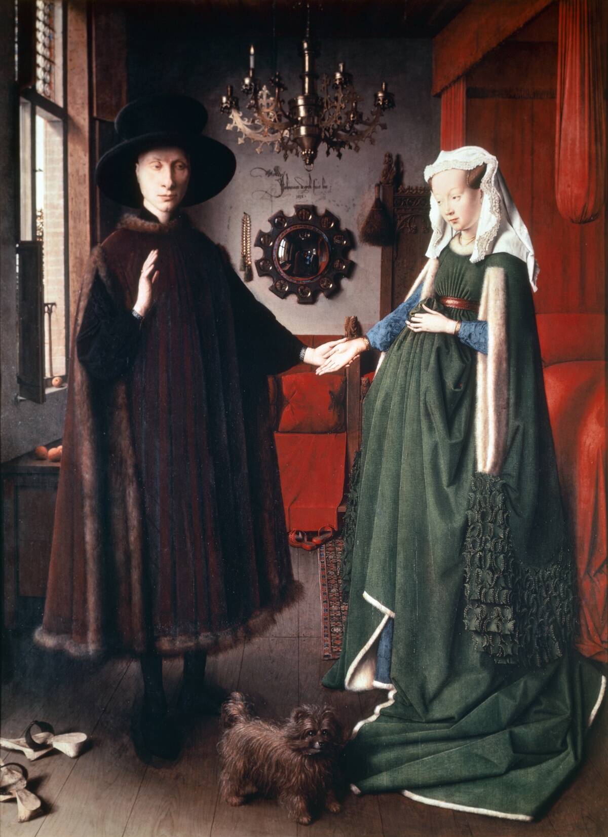 The Arnolfini Portrait (The Arnolfini Marriage), 1434, by Jan van Eyck (1390-1441), oil on panel. (Photo by DeAgostini/Getty Images)