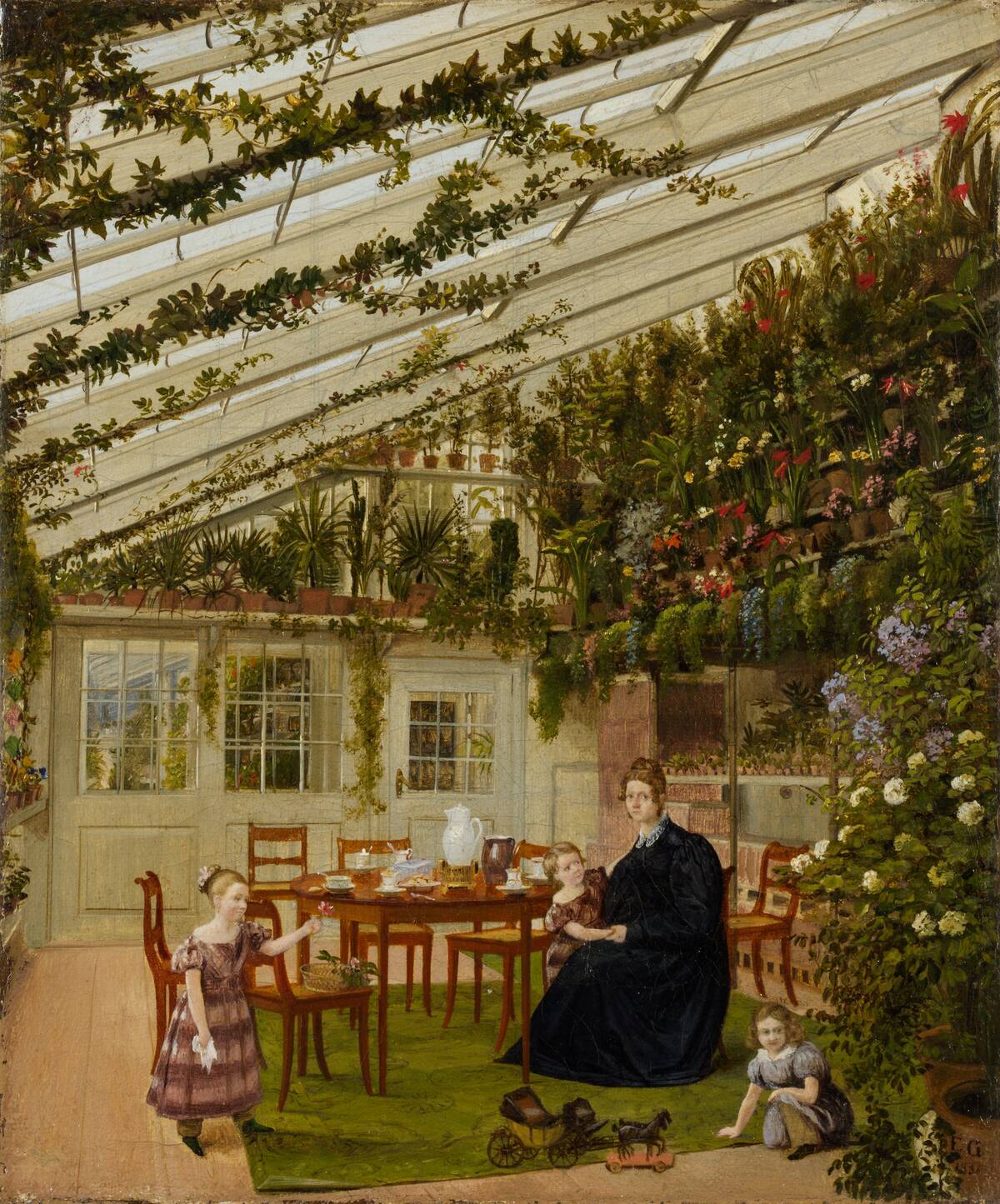 The Family Of Mr. Westfal In The Conservatory